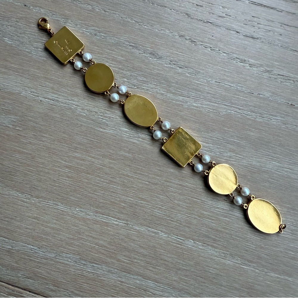 Vintage Danbury Mint Hummel Charm Bracelet, Gold Plated, Cultured Pearls - Picture 5 of 6